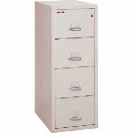 FIRE KING Fireking Fireproof 4 Drawer Vertical File Cabinet - Letter Size 18"W x 31-1/2"D x 53"H - Light Gray 41831PL